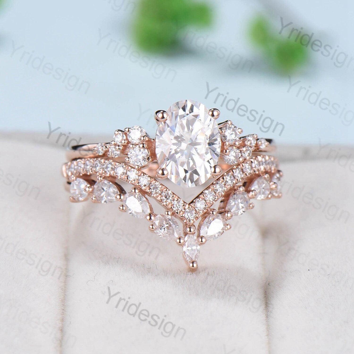 Platinum & Rose Gold Engagement Ring with Princess Cut Solitaire SJ PT